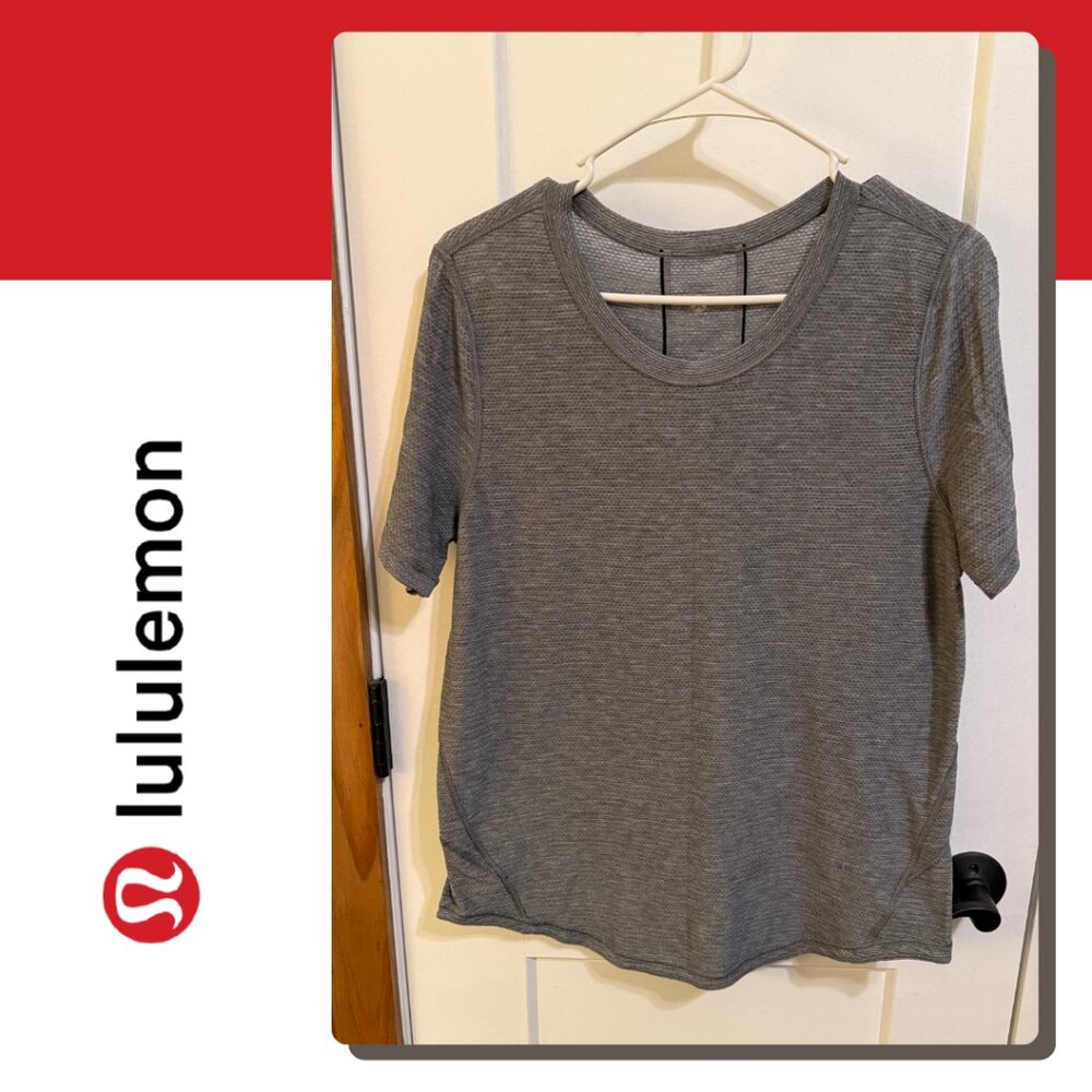 Lululemon Gray Textured Short Sleeve Athletic Top | Size Unknown | Lightweight
